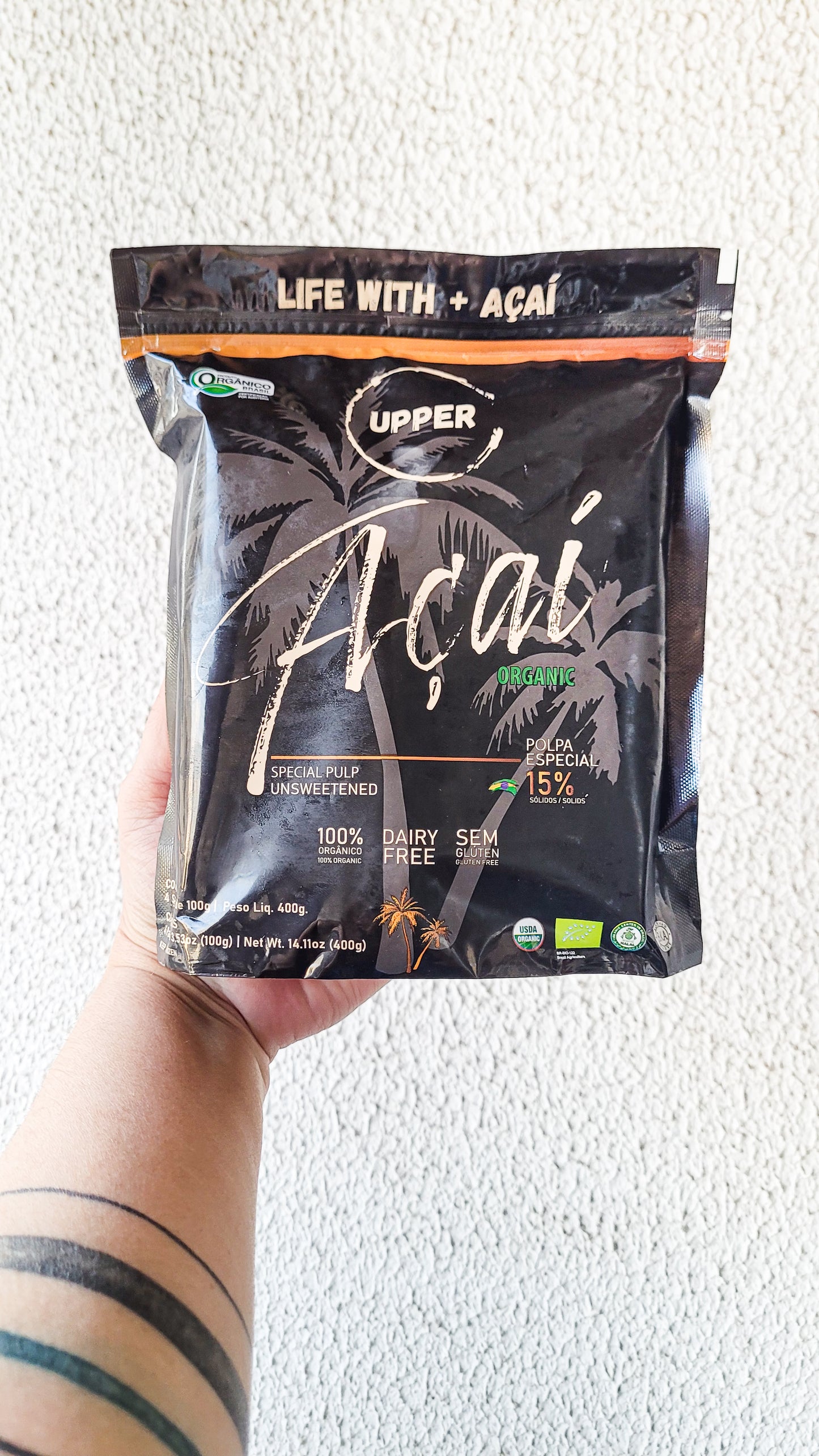 Organic Amazonian Açaí 48 x 3.5 oz Frozen Superfruit Packs (sweetened w/ organic raw sugar)